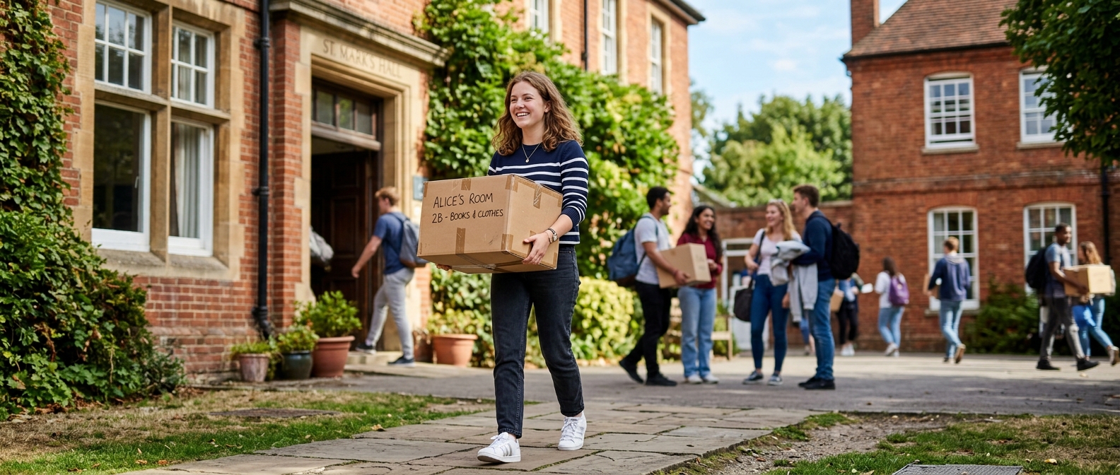 A student moving into halls of residence, the setting where meningitis B spreads most easily