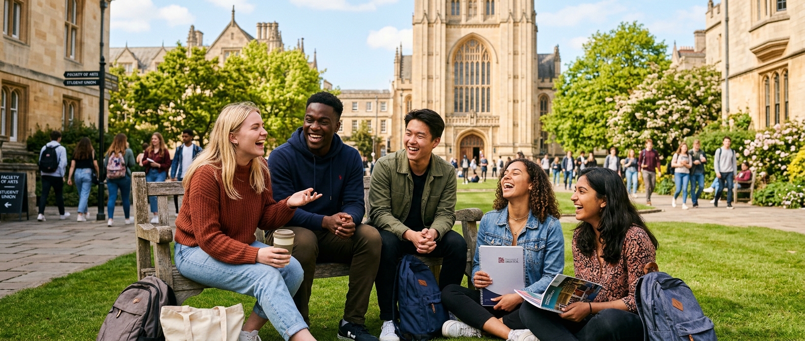 Young adults enjoying university life after their meningitis B vaccination